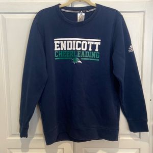 Navy Blue Endicott College Cheerleading Crew Neck Sweatshirt